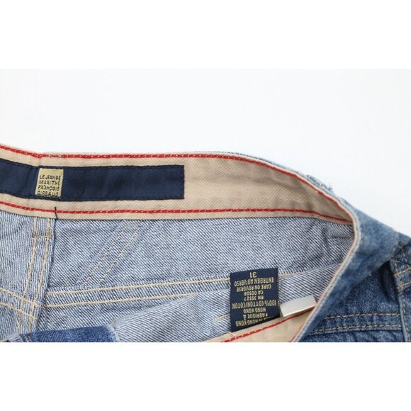 Deadstock Vtg 90s Marithe Francois Girbaud Mens 31 Baggy Denim Jean Shorts Blue - Picture 6 of 10